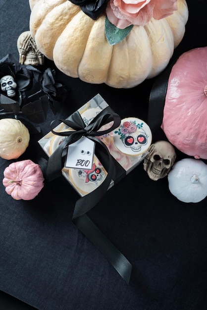 Décoration de fête d'Halloween avec des biscuits