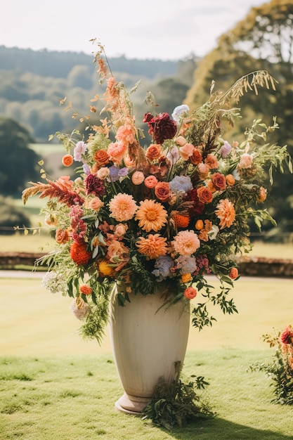 Décoration florale décoration de mariage et célébration de vacances d'automne fleurs automnales et décorations d'événements dans l'idée de style campagnard de jardin de campagne anglaise