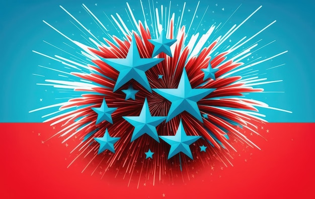 Décoration en forme d'étoile sur le thème du 4 juillet