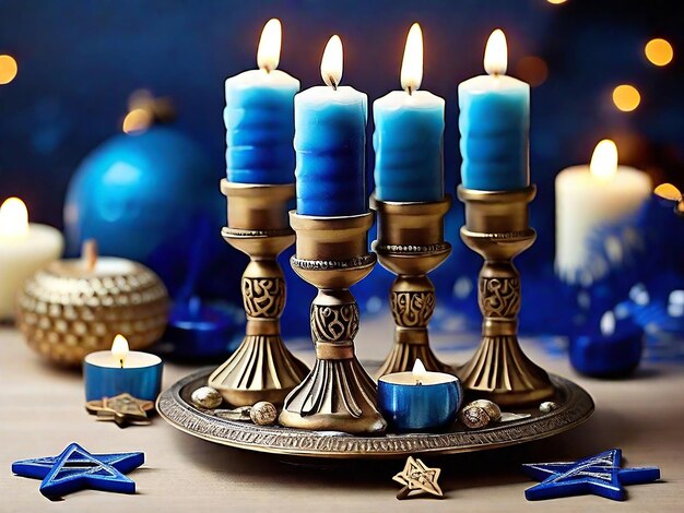 Décoration gratuite de Hanoukka avec des bougies