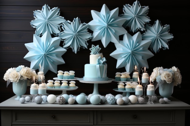 Photo décoration d'hiver pour des idées d'inspiration de fête d'anniversaire