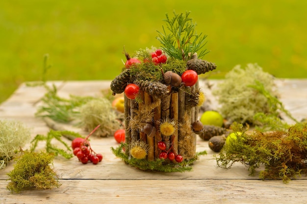 Décoration De Jardin D'automne Bricolage Pour Le Jour De Thanksgiving En  Matériaux Naturels Et Vieille Boîte De Conserve Zéro Déchet