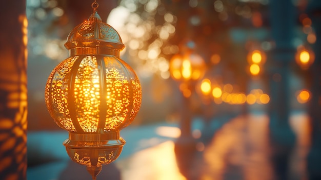 Photo décoration de lanternes du ramadan à l'arrière-plan 3d