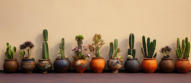 Photo décoration de la maison au mur en pot de cactus