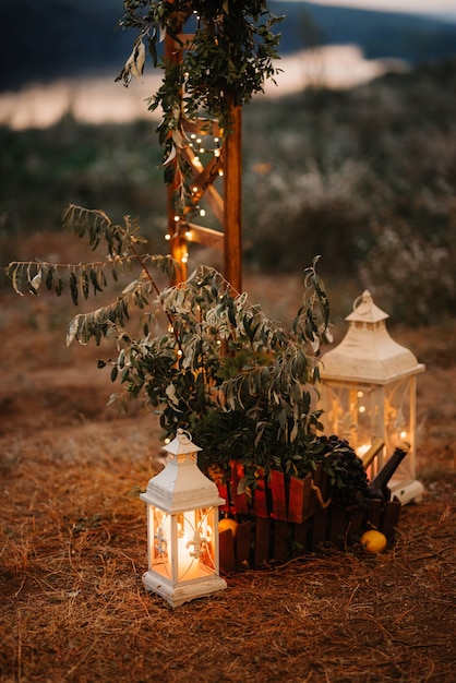 Décoration de mariage avec des éléments naturels