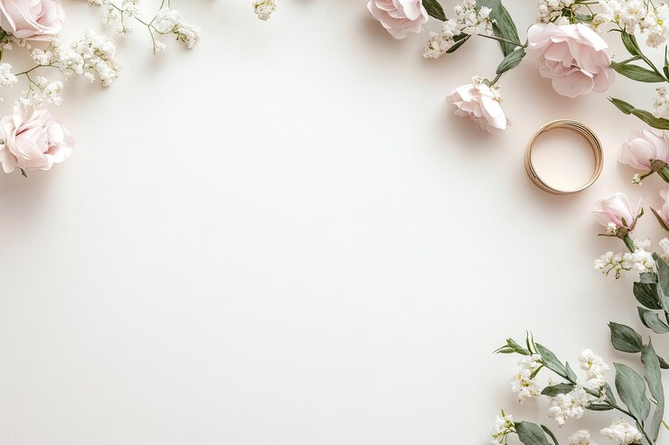 Photo décoration de mariage minimaliste de haut en haut