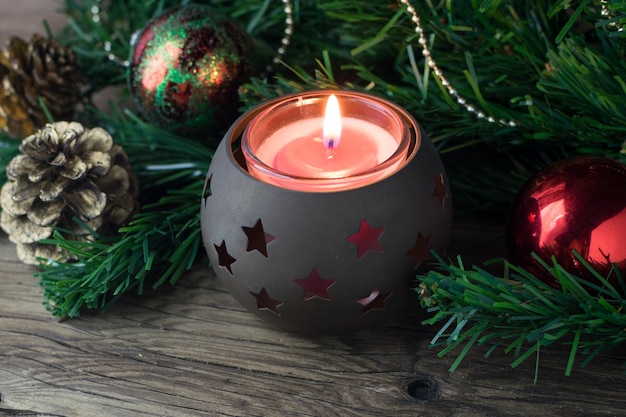 Décoration de Noël ancienne Table en bois