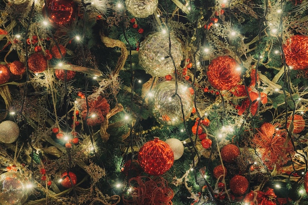 Décoration de Noël et arbre illuminé