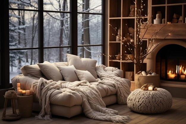 Photo décoration de noël confortable en hiver