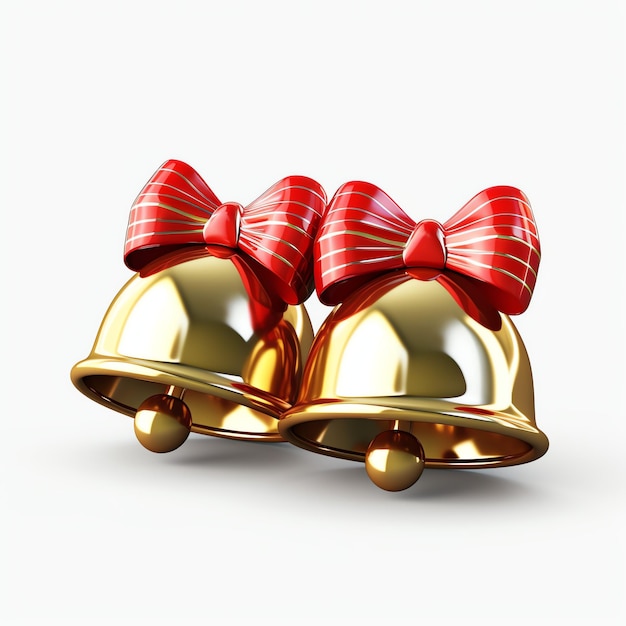 Photo décoration de noël décorative avec cloches dorées de noël ou clochettes de noël.