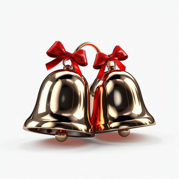 Décoration de Noël décorative avec cloches dorées de Noël ou clochettes de Noël.