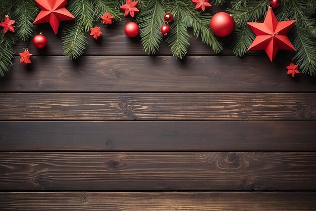 Décoration de Noël sur fond de bois