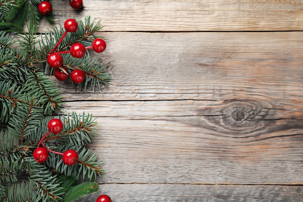 Décoration de Noël sur fond de bois