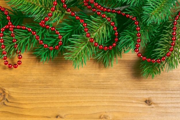 Décoration de Noël sur fond en bois