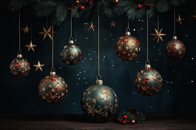 Décoration de Noël sur fond sombre