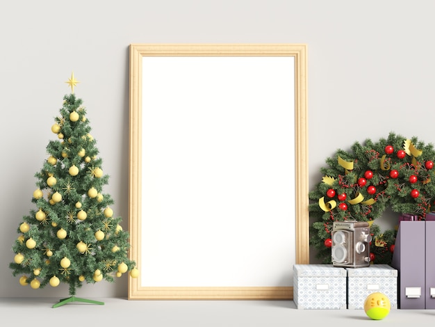 Décoration de Noël Mock Up Poster Frame