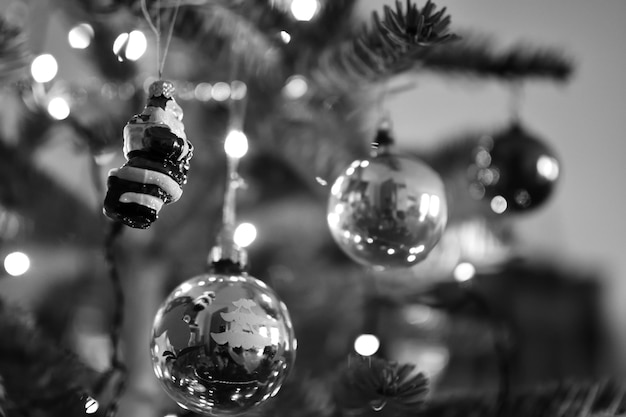 Photo décoration de noël la nuit