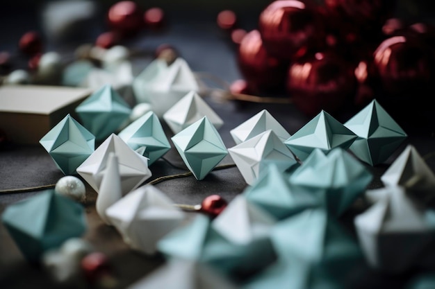 Photo décoration de noël avec de l'origami