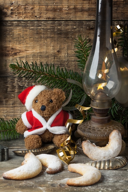 Décoration de Noël avec ours en peluche avec biscuits