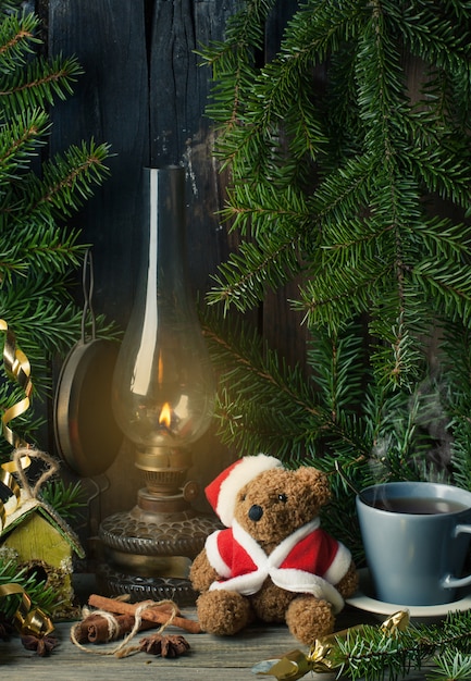 Décoration de Noël avec ours en peluche