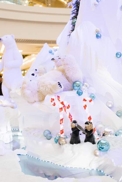 Décoration de Noël Ours polaires sur un iceberg artificiel