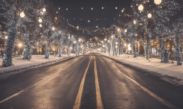 Décoration de Noël sur la route