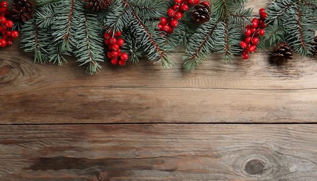 décoration de Noël sur une table en bois