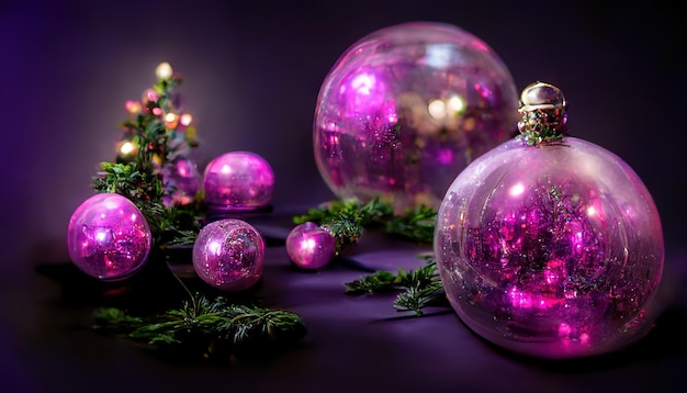 Décoration de Noël violette générée par l'IA