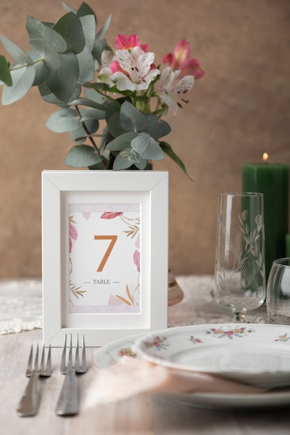 Décoration de numéro de table de mariage