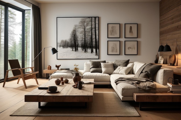 décoration pour mur blanc dans le salon idées d'inspiration de style minimaliste