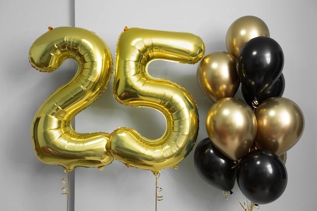 Décoration pour les numéros de ballons à l'hélium du 25e anniversaire