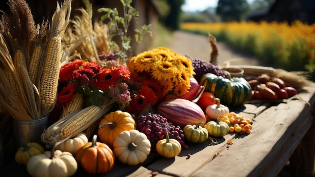 Photo décoration de la récolte d'automne