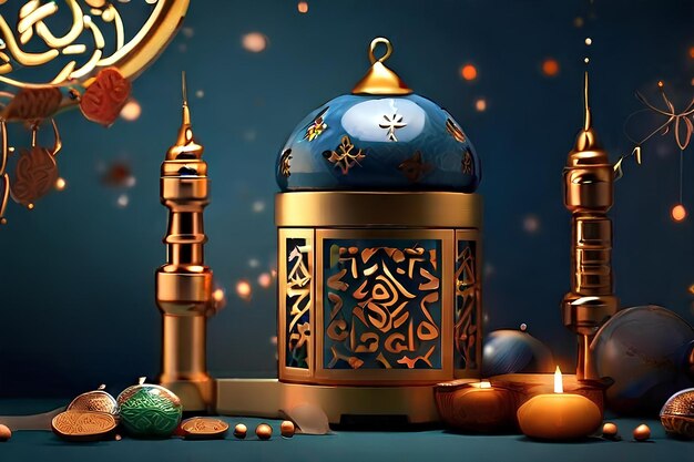 décoration spéciale du ramadan illustration de fond générative Ai