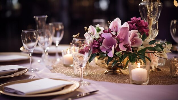 décoration de table de mariage festive