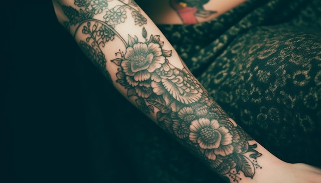 La décoration de tatouage au henné symbolise la sensualité et l'individualité dans la culture des jeunes générée par l'IA