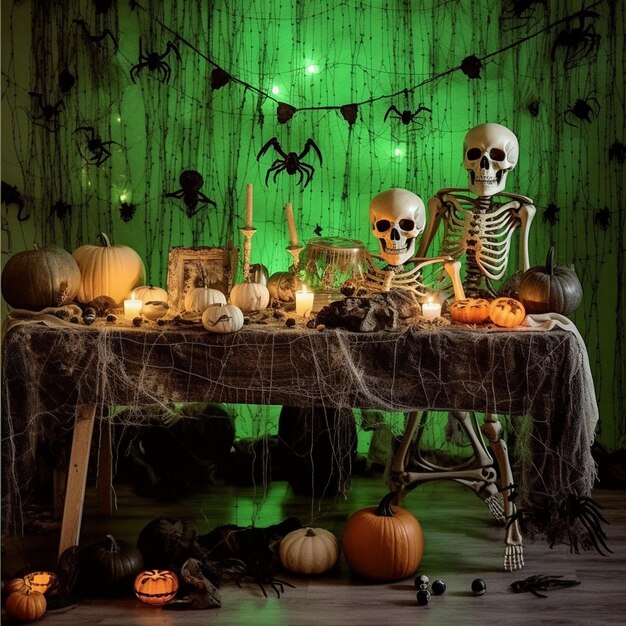 Photo décorations et bougies d'halloween