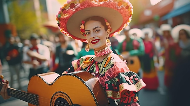 décorations colorées drapeaux mexicains ambiance animée musique traditionnelle