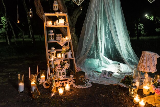 Décorations de mariage la nuit