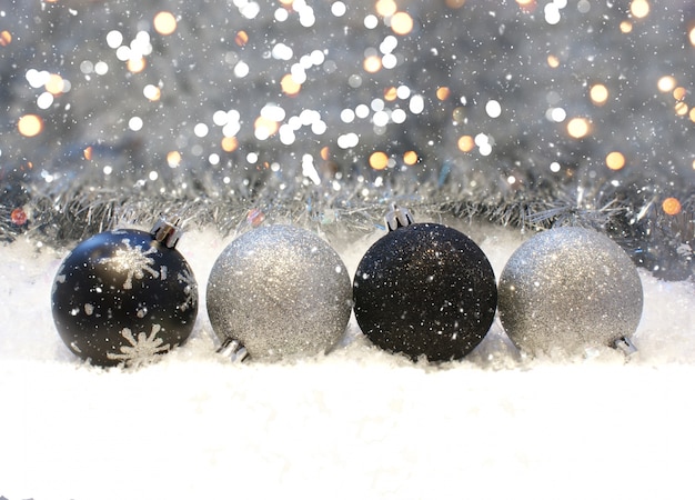 Décorations de Noël argent et noir