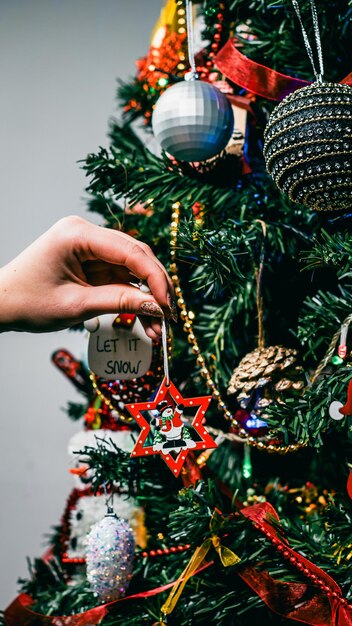 Décorations de Noël Arrière-plan coloré de lumières de Noël