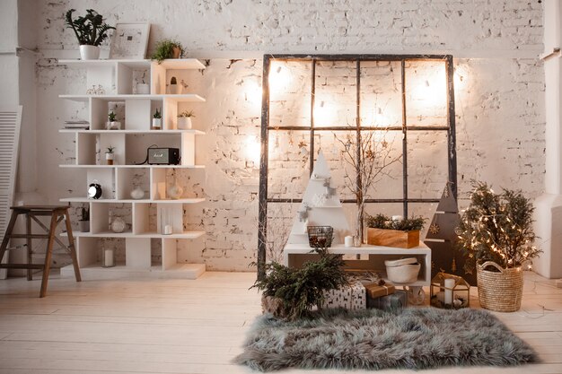 Décorations de Noël dans un loft