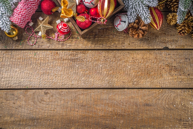 Décorations de Noël avec espace copie