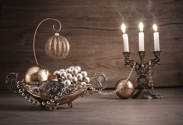 Décorations de Noël Vintage sur bois