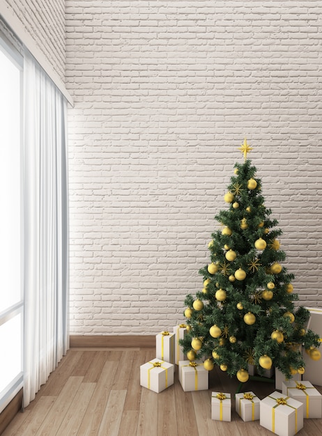 Décorations pour arbres de Noël avec salon confortable