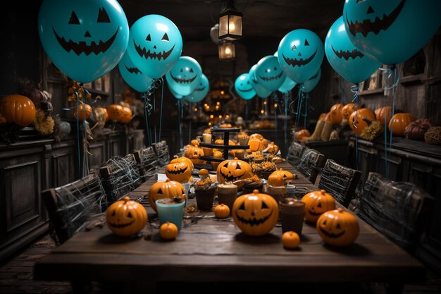 Photo décorations pour une fête d'halloween