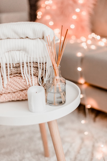 Décorations pour la maison confortables à l'intérieur avec tricot