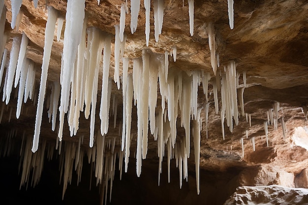 Photo décorations de stalactites suspendues au toit
