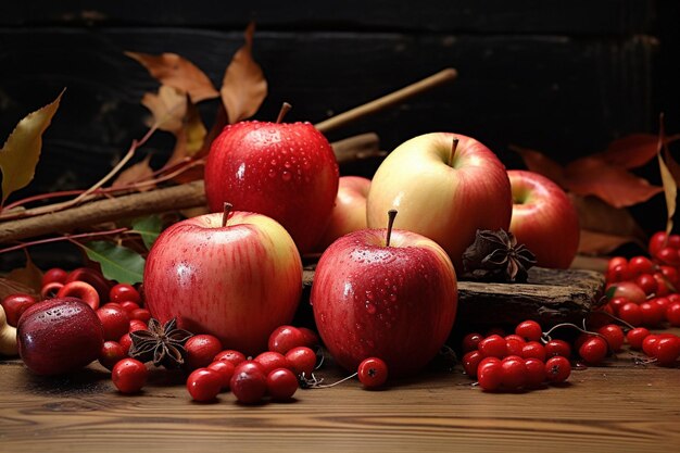 Décorations sur le thème des pommes pour une fête d'automne