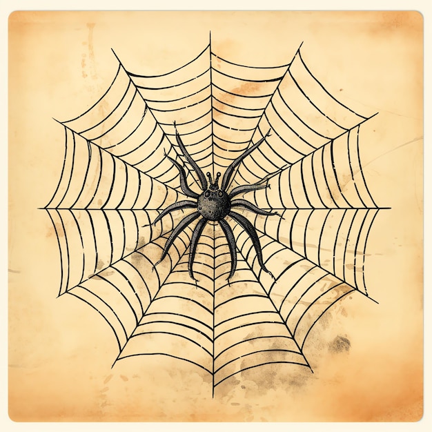 Décorations de toile d'araignée Vintage Horreur Halloween Papier numérique Scrapbooking