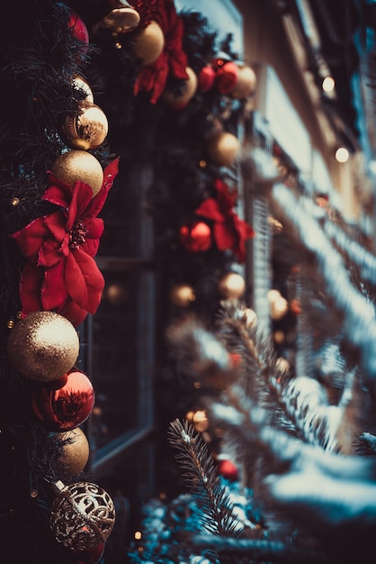 Décorations de vacances pour l'arbre de Noël Fond de vacances